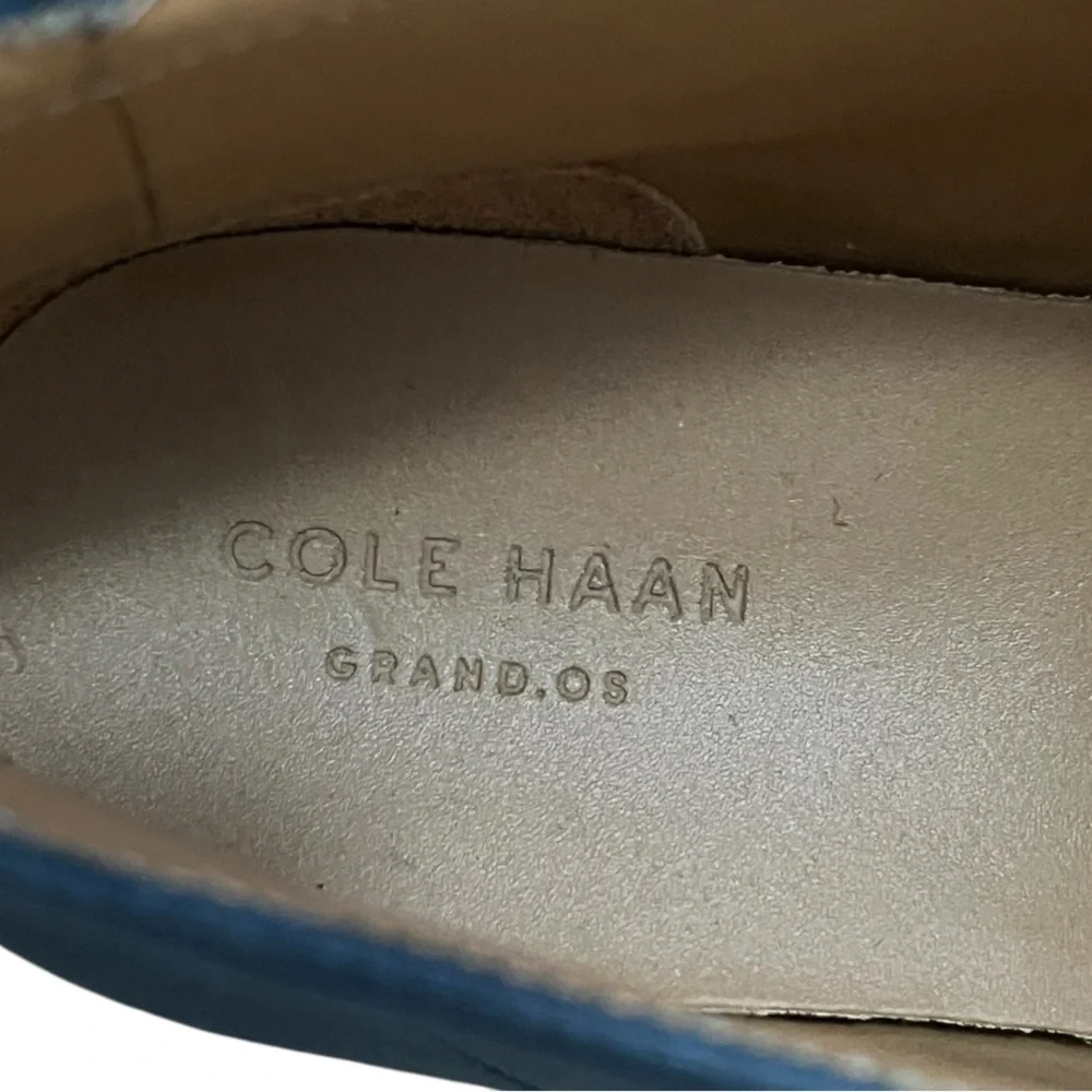 Cole Haan Grand.os blue leather lace up chukka boot